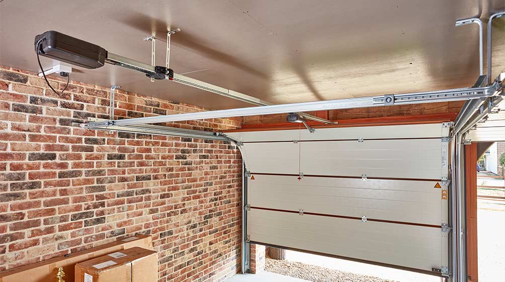 Insulated sectional garage door on a double garage