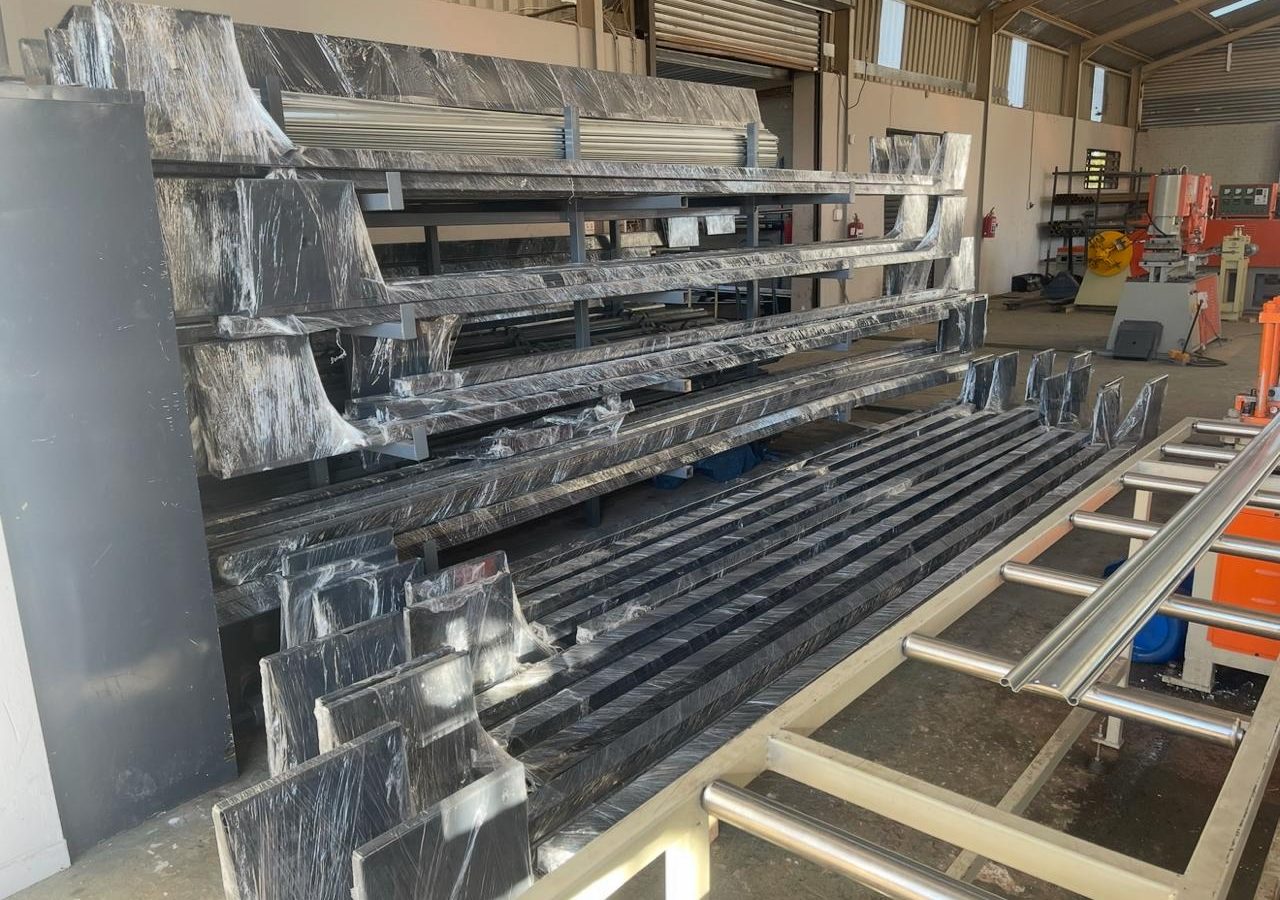 Industrial roller shutter door fitted to a warehouse loading bay opening